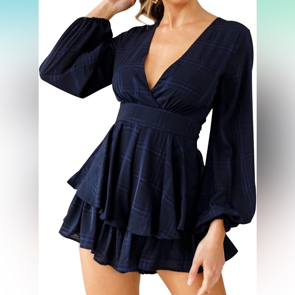 Elegant Navy Blue Romper